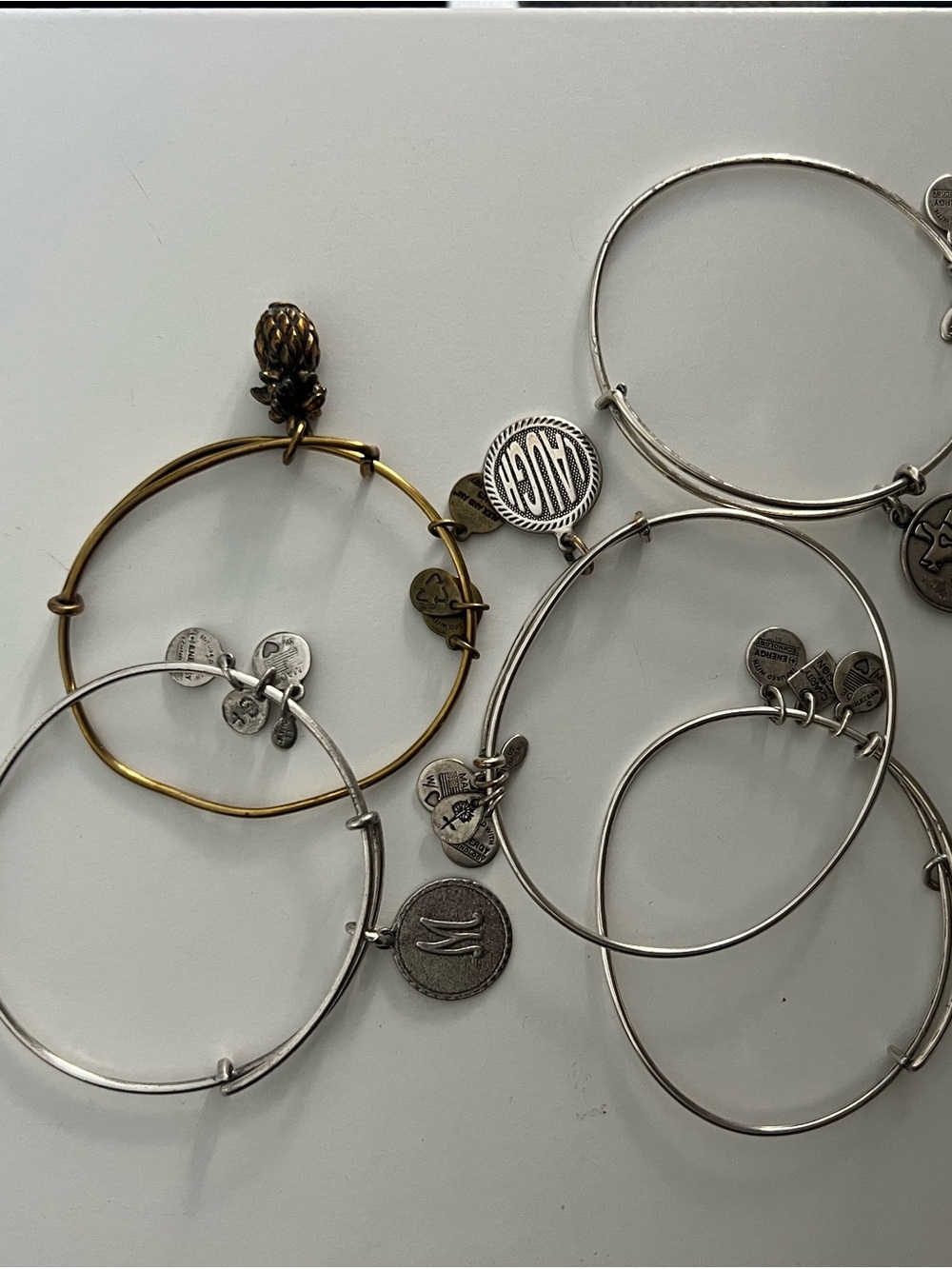 Alex and Ani Mixed Metal Charm Bangle Bracelet Set - Silver & Gold